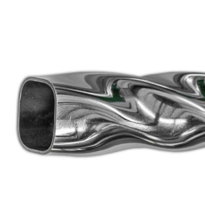 Twisted Square, Oval Polished Steel Pipe
