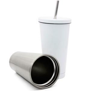 450ml Double Wall Sublimation Water Bottle Stainless Steel Vacuum Cup with Straw