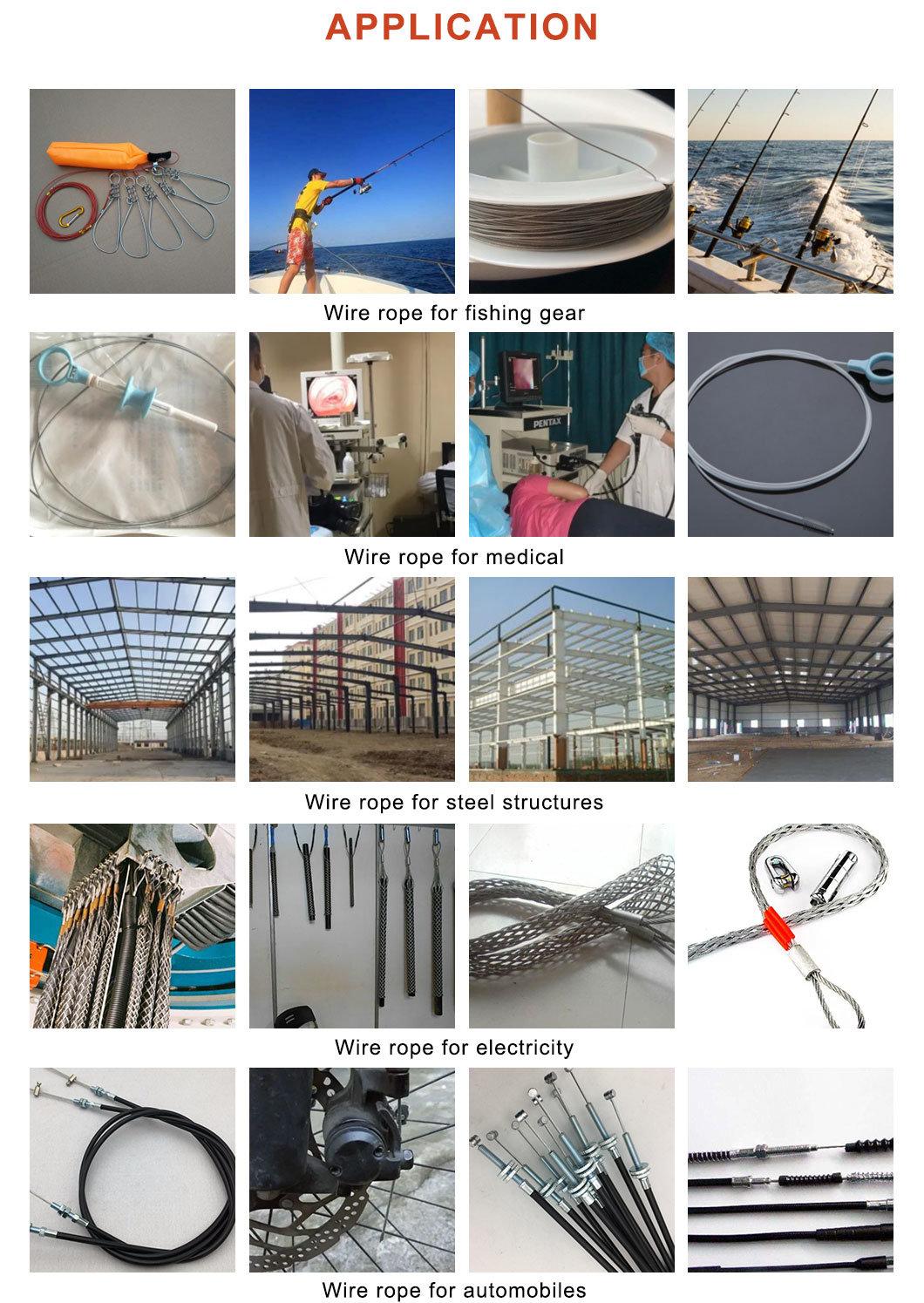 The High Quality 7X19 1.2mm 304 Stainless Steel Wire Rope for Construction