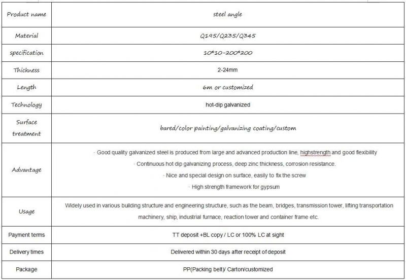 ASTM A36 JIS Equivalent Angle Steel Bar AISI Equal Angle Steel