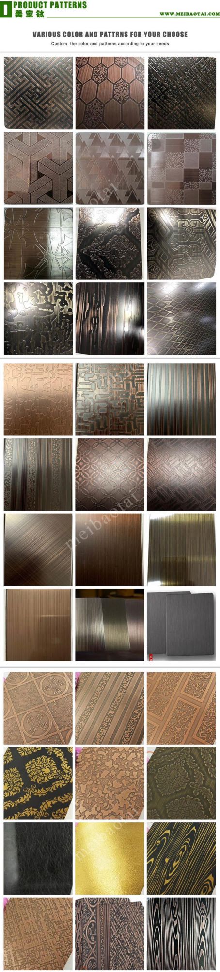 Hot Sale Elegant PVD Color Coating Brush Hairline No. 4 Design 1219X2438mm 0.65mm Antirust Waterproof Decoration Metal Wall Plate 304 Stainless Steel Plate