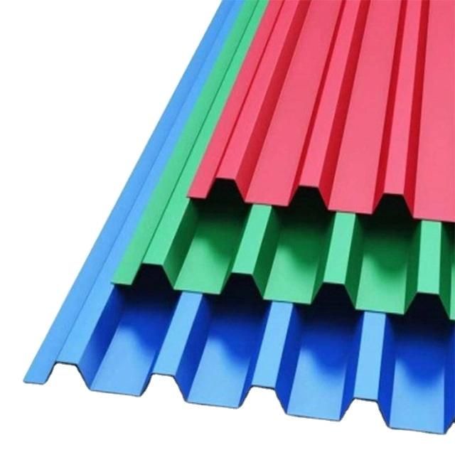 Coloured Corrugated Roofing Sheet Color Steel Green/Red/White/Blue Prepainted Corrugated Sheet Price