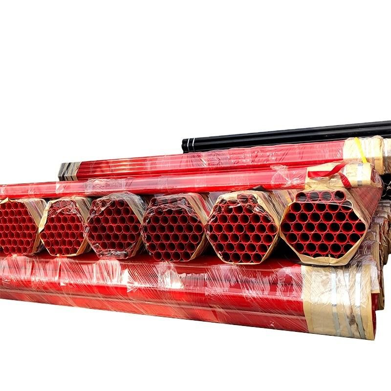 Fire Fighting Pipe Red Black Painting Carbon Tube ERW Painted Seamless Steel Grooved Pipe