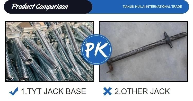 Galvanized Adjustable Hollow/Solid Steel Jack Base Screw Jack Scaffolding U-Head Shoring Jack Base