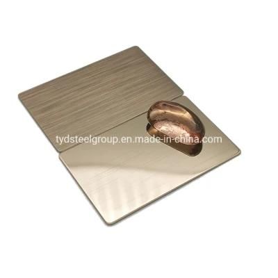 Hot Selling Rose Gold Color Coating Slit Edged Bead Bblast Sand Blasted Anti Corrosion Inox Stainless Steel Sheet