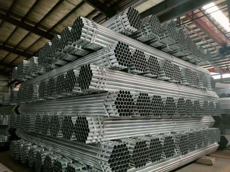 4" ERW Steel Round Tubing Standard Sizes Pre Zinc Coated Round Galvanized Steel Pipe