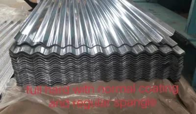 750-1250mm Width Hot Dipped Galvanized Corrugated Steel Roofing Sheet for Building