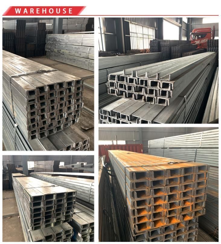 ASTM, JIS, GB, AISI, DIN, BS Q345 Steel Factory Equipment U Channel Steel Sizes I Beam Steel Products C Channel Steel Section Galvanized Steel Channel