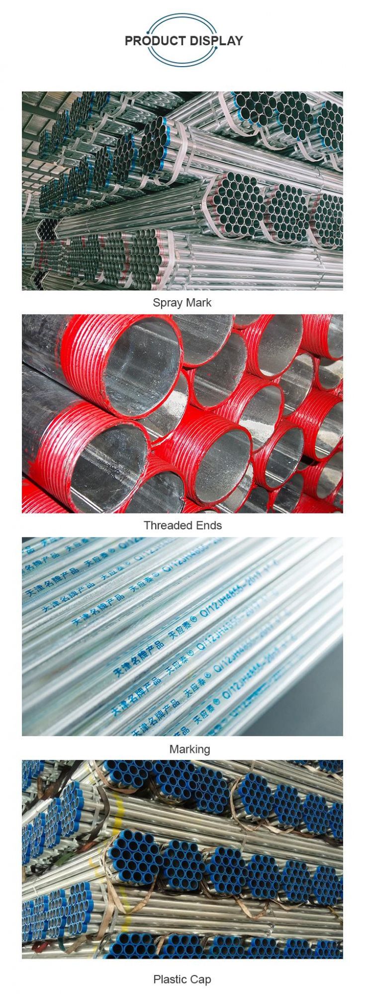 Manufacturer Pipe and Tube G235 G355 Gi Carbon Iron Shape Pre Galvanized Steel Stainless Seamless Structure Pipe ERW Tube