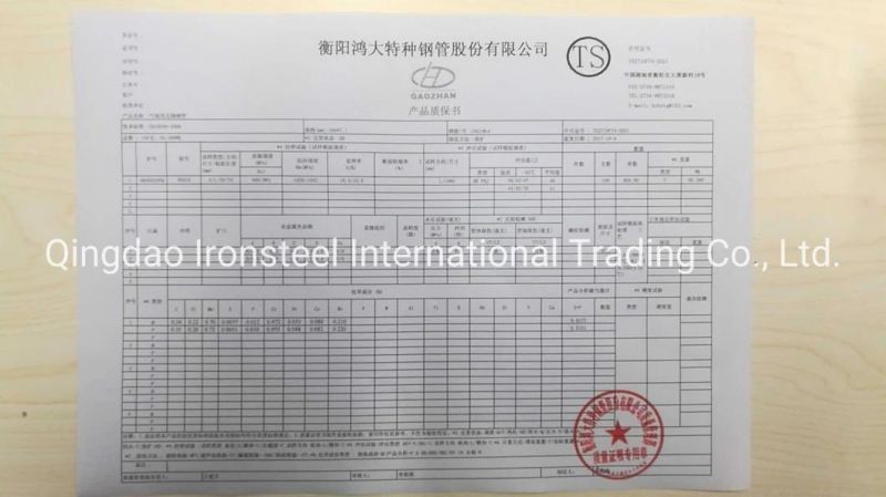 34CrMo4 Seamless Steel Pipe for Gas Cylinder Pipe