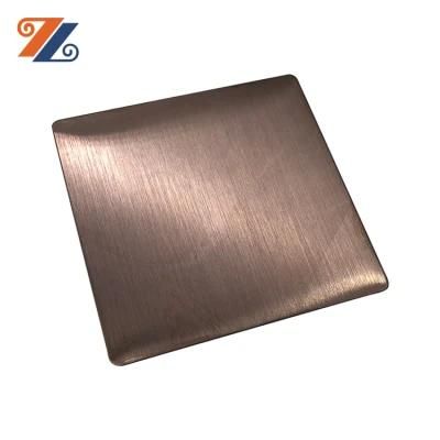 High Quality 304 Stainless Steel Hairline Finish Gold Color Coating Metal Decorative Sheet for Elevator Interior Door Panel