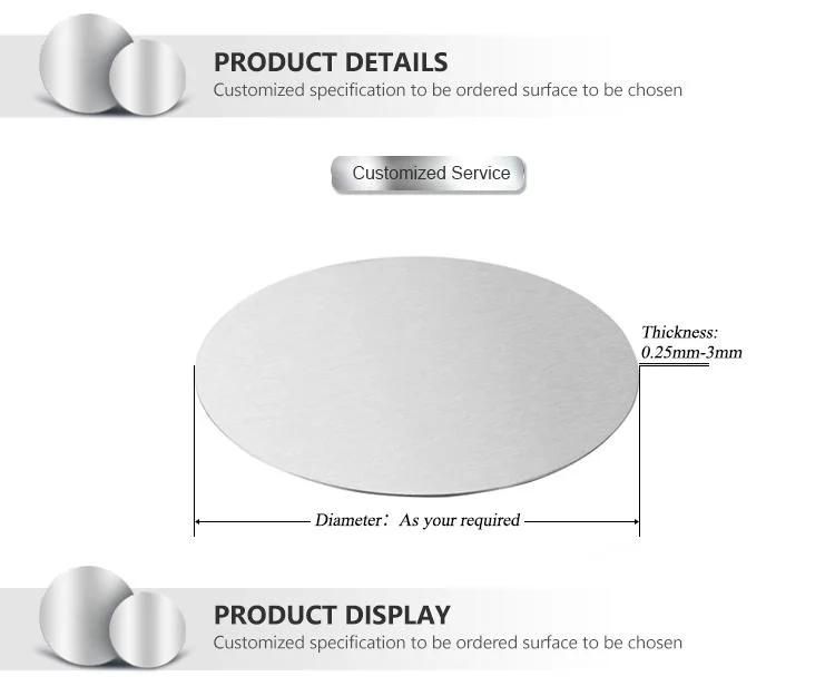 Cold Rolled Stainless Steel Coil 316L Stainless Steel Sheet 201 430 410 202 304 Stainless Steel Circle