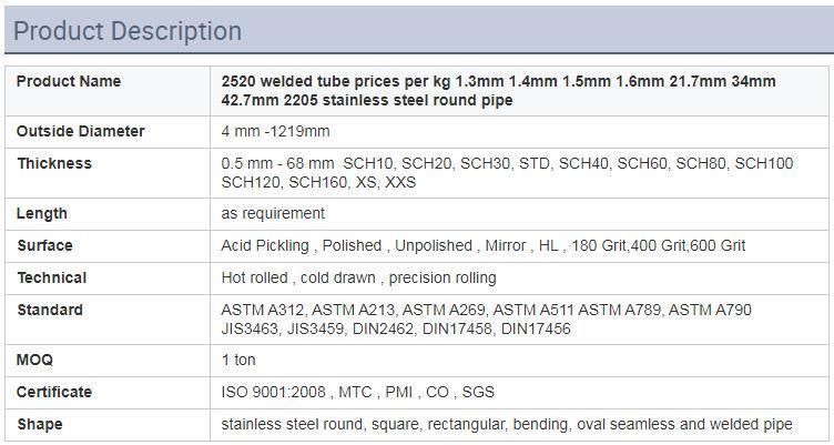 201 202 304 316 316L 410 Stainless Steel Ss 316 Round Welded Polished Seamless Pipe Source Manufacturer From China