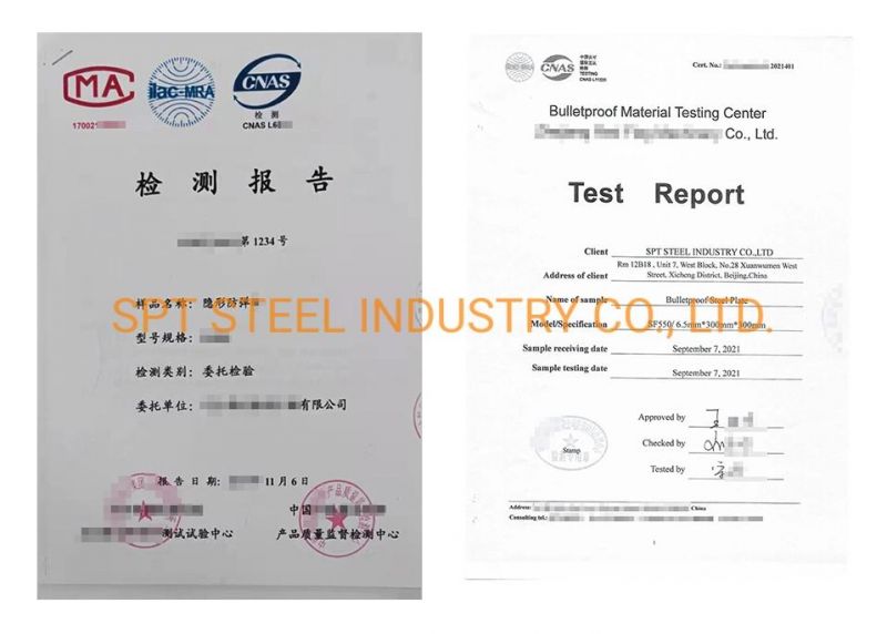 Bulletproof Steel Plate Level Nij III Ak47 Bulletproof 7.62mm