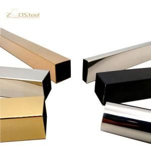 201 8K Mirror Golden Mirror Hairline No. 4 Polished Decorative Pipe Stainless Steel Tube