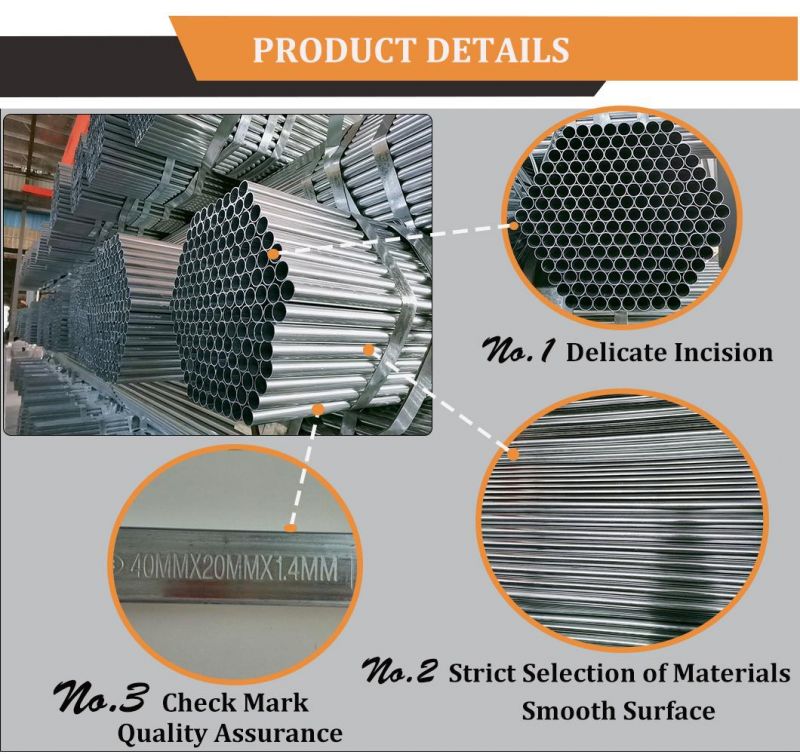 Q195/Q235/Q345/Q390 Galvanized Steel Tube Gi Zinc Coated Round Steel Pipe