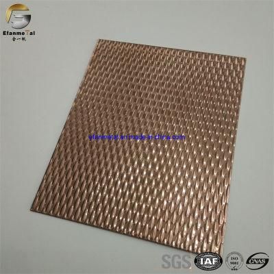 Ef351 Original Factory High End Hotel Villa Decoration Rose Gold Little Rice Embossing Stainless Steel Decorative Sheets