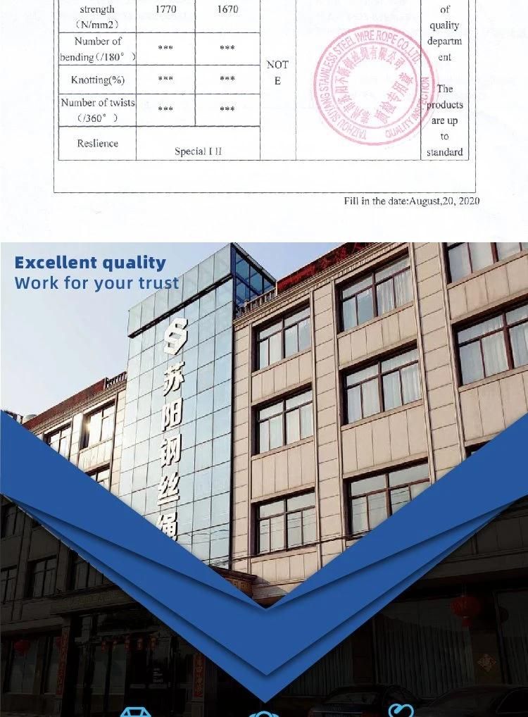 7*7 1.5mm AISI316 Stainless Steel Wire Rope