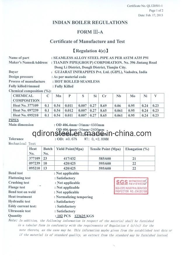 ASME SA210 Hot Rolled/Cold Rolled High Pressure Seamless Steel Pipe Boiler Tube