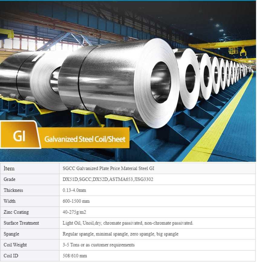 Dx51d Z275 Hot DIP Galvanized Steel Coil for Greenhouse Structure