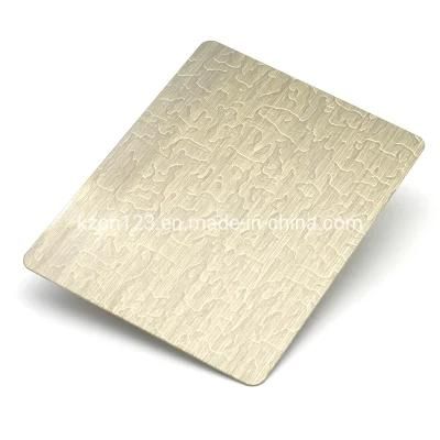 Free Sample Embossing Etched Bronze Color Stainless Steel Plate
