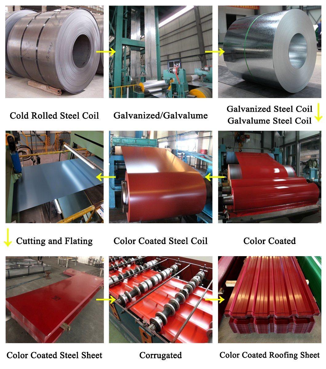 Roofing Metal PPGI Galvanzied Corrugated Steel Sheet