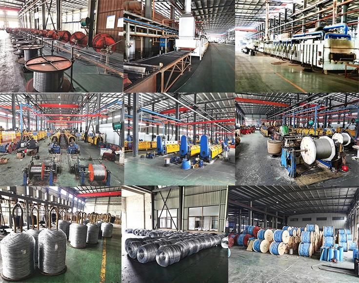 20mm Gi Steel Wire Rope Factory 18*19s+FC