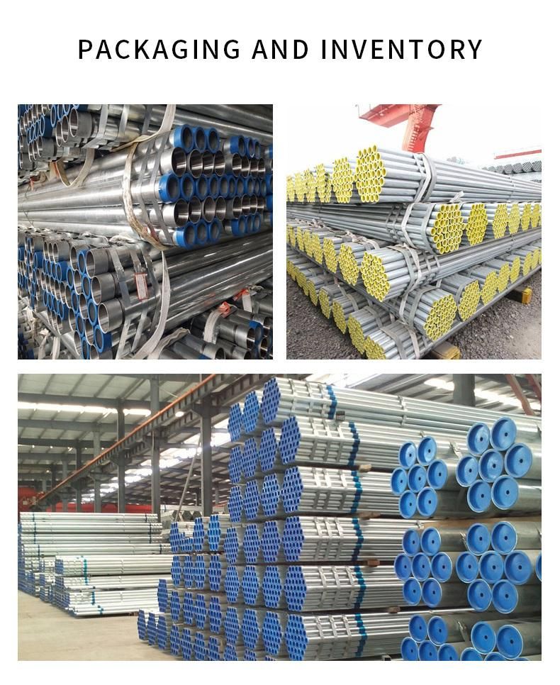 Factory Direct Hot DIP Galvanized Round Steel Pipe / Gi Pipe Pre Galvanized Tube Galvanized Steel Pipe for Construction