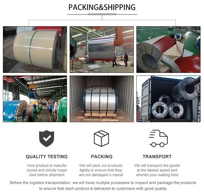 Color Coated Pre-Painted Galvanized Steel Coil PPGI Price SPCC SGCC Dx51d Grade 0.25-1.0mm