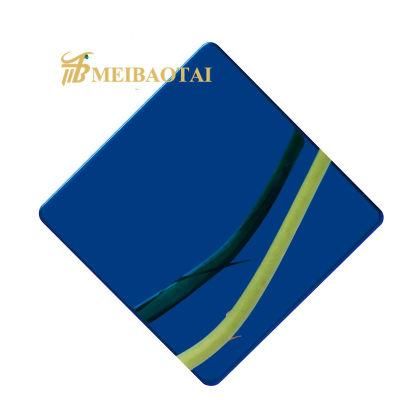 High Quality 8K Mirror Polish Design 0.4mmthickness 1219X2438mm PVD Blue Gold Green Silver Grade 304 201 Decorative Stainless Steel Plate
