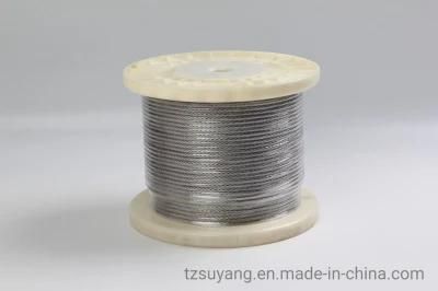 3.2mm (1/8&quot;) 1X19 AISI316 Stainless Steel Strand Wire Rope