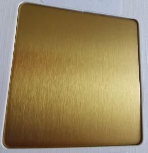 Gold Stainless Steel Sheet Satin Hairline Matt Processing by Horizontal PVD Machine
