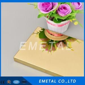 Designed Gold Color PVD Plating Mirror Finish Decorative Cold Rolled Stainless Steel Sheet Inox 201 304