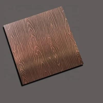 Grade 201 304 PVD Color Stainless Steel Antique Antifinger Sheet for Decorative Wall Panels