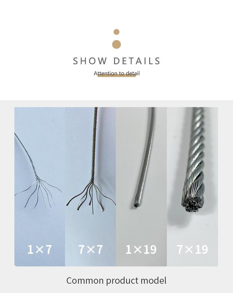 Factory Wholesale Galvanized Thin Steel Wire Rope 1mm-15mm Multi-Strand Galvanized Steel Wire Rope