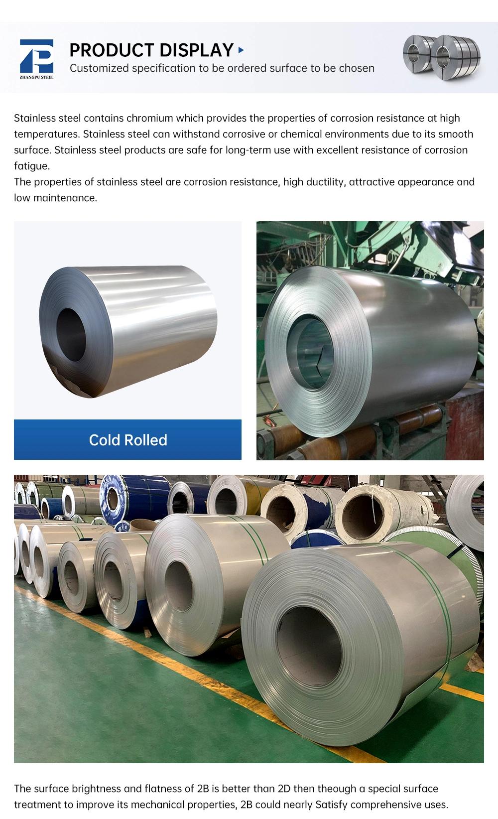 Steel Coil Cold Rolled Stainless Steel Coil 201 304 316L 430 1.0mm Thick Half Hard Stainless Steel Strip Coils Metal Plate Roll