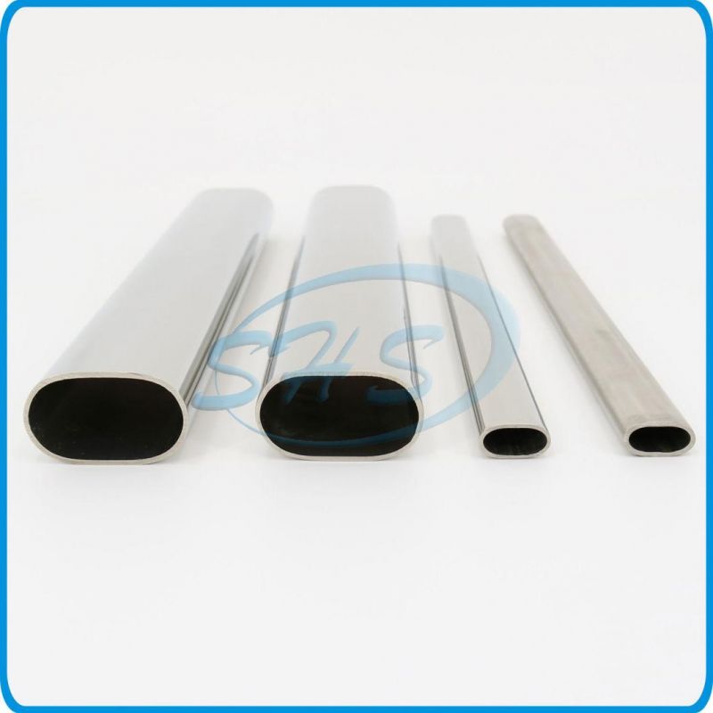 Stainless Steel Flat Sided Oval Pipes (Tubes) in Mirror Finish for Furniture