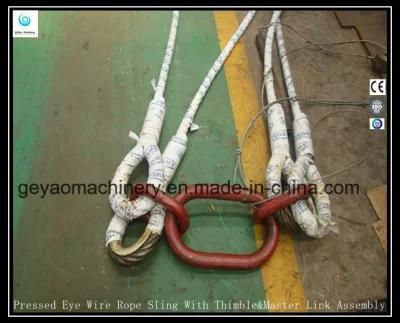 Pressed Eye 6*19 Iwrc Wire Rope Sling with Thimble and Master Link Assembly