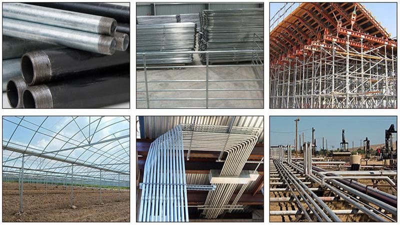 2 Inch 3 Inch 4 Inch 5 Inch 6 Inch Hot Dipped Rectangular Square Round Iron Galvanized Tube Pipe for Greenhouse