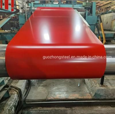 Guozhong Steel Manufacturer Red Color Prepainted Galvanized Galvalume Steel Coil