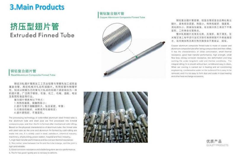 ASTM B359 Stainless Steel Alloy Steel Copper Steel Fin Tube for Air Heater Chiller Air Cooler Alloy Extruded Finned Tube L G H Type Aluminum Copper Fin Tube