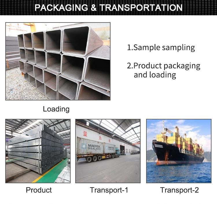 ERW Mild Steel / Hot Rolled Black Welded Square Structural Hollow Section Shape Steel Pipe/Tube
