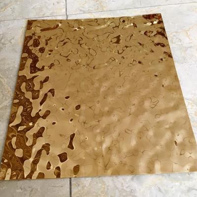 2021 AISI 316 Gold Water Rippled Stainless Steel Sheet