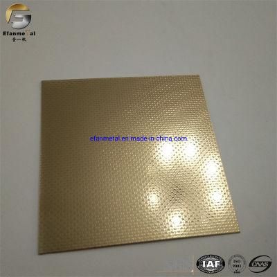 Ef281 Original Factory Wall Panels 0.8mm 304 Gold Mirror Little Grain Embossing Stainless Steel Plates