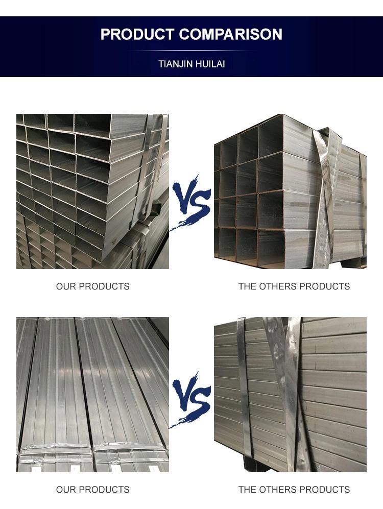 Welded Carbon Hollow Section Rectangular Square Galvanized Steel Tube for Fence Tubing