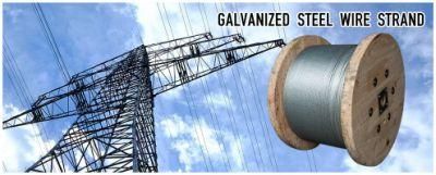 Heavily Zinc Coating 1*7 1*19 7/1.25mm 19/1.4mm Galvanized Steel Wire Strand for Power Cable
