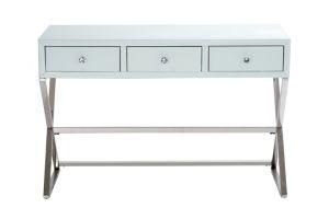 Stainless Steel Base Crystal Mirror Top Modern Console Table