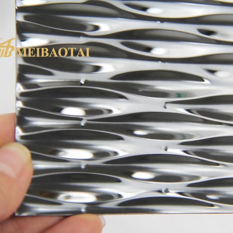 3D Wall Plate 1219X2438mm 0.65mm Stamped Pattern PVD Gold Black Hotel Wall Decorative Plate Grade 201j1 J2 Stainless Steel Plate