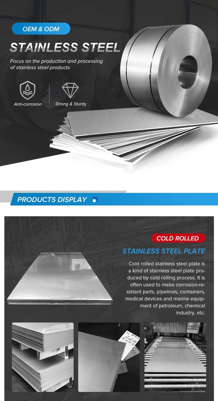 Hot Rolled 1d No. 1 Surface 4mm 6mm 8mm 10mm SUS Ss Plate 304 304L 310S 316 316L 321 Stainless Steel Sheet