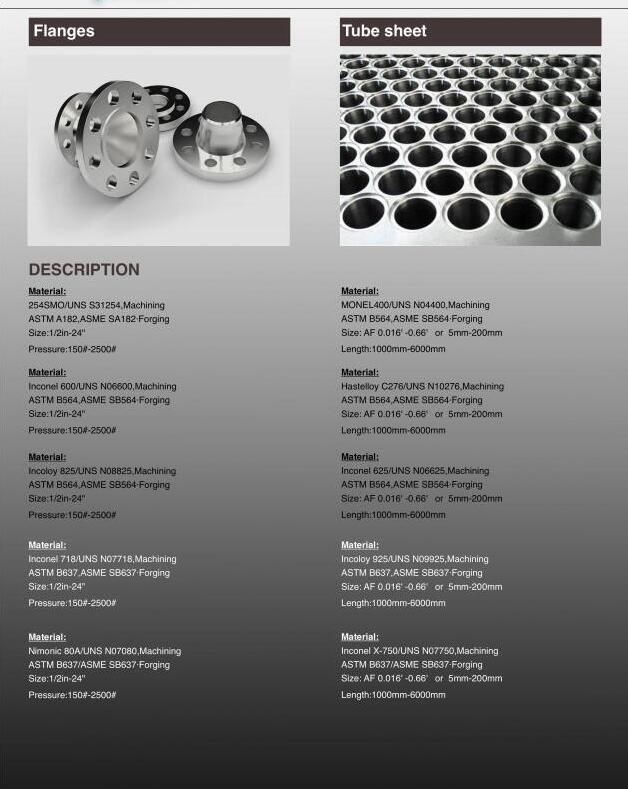 S32760 Hot Rolled Super Alloy Nickel Based Alloy Flange